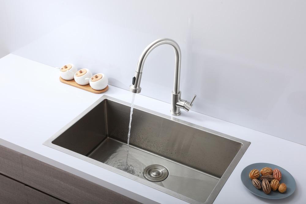 Elegant Furniture & Lighting - Sem Single Handle Pull Down Sprayer Kitchen Faucet in Brushed Nickel - FAK-309BNK veiw 4