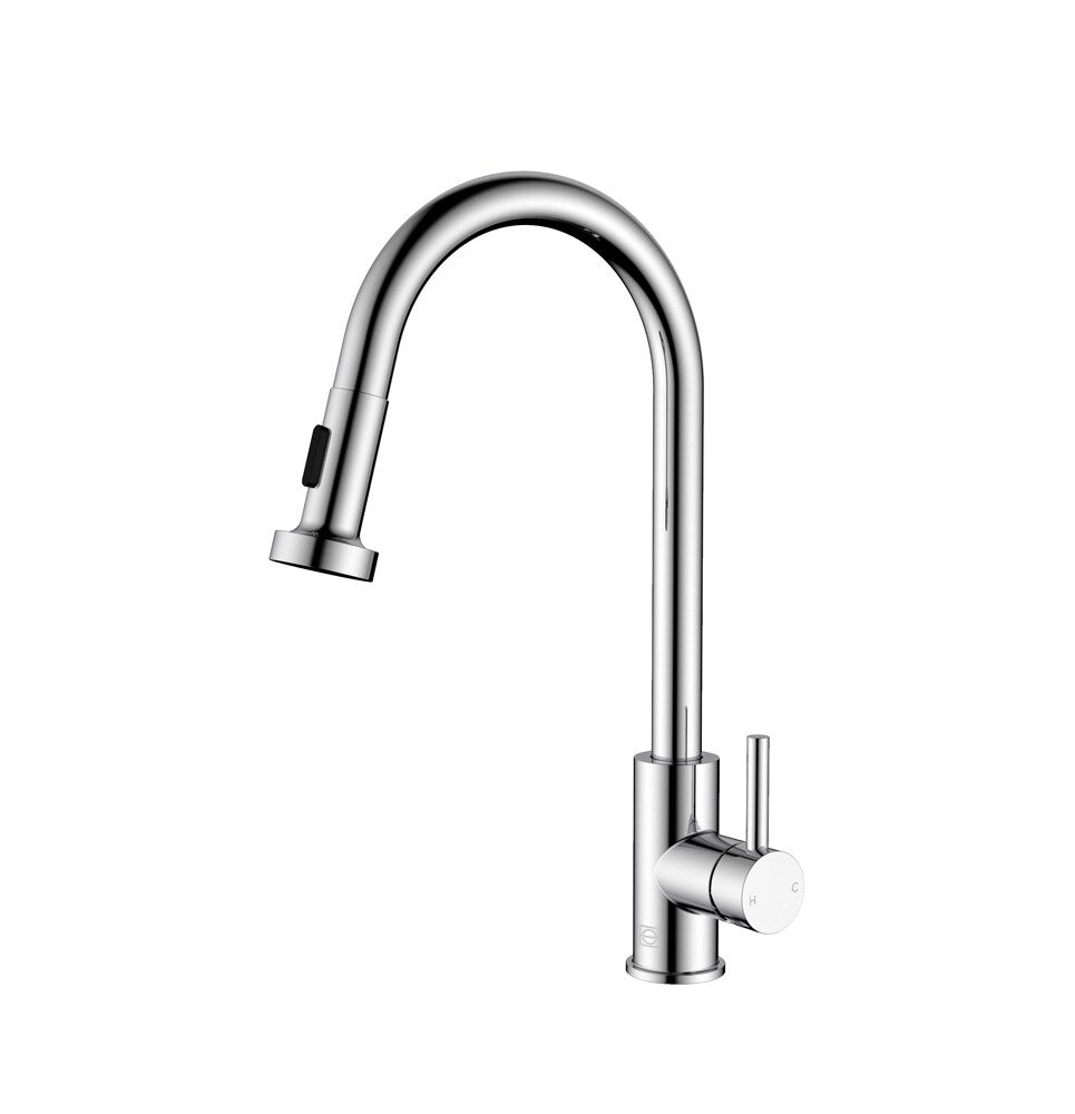 Elegant Furniture & Lighting - Sem Single Handle Pull Down Sprayer Kitchen Faucet in Chrome - FAK-309PCH veiw 1