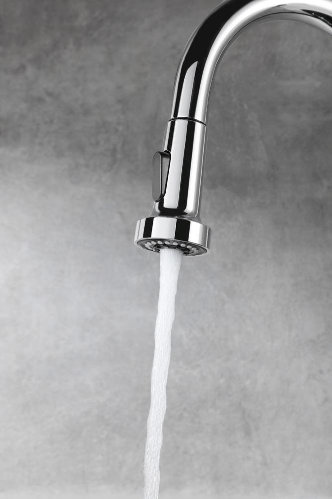 Elegant Furniture & Lighting - Sem Single Handle Pull Down Sprayer Kitchen Faucet in Chrome - FAK-309PCH veiw 5