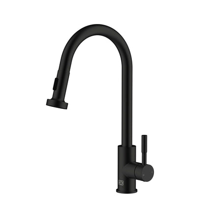 Elegant Furniture & Lighting - Sem Single Handle Pull Down Sprayer Kitchen Faucet in Matte Black - FAK-309MBK veiw 1
