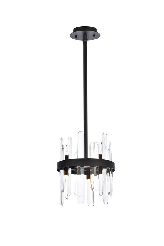 Elegant Furniture & Lighting - Serena 10 inch crystal round pendant in black - 2200D10BK veiw 1