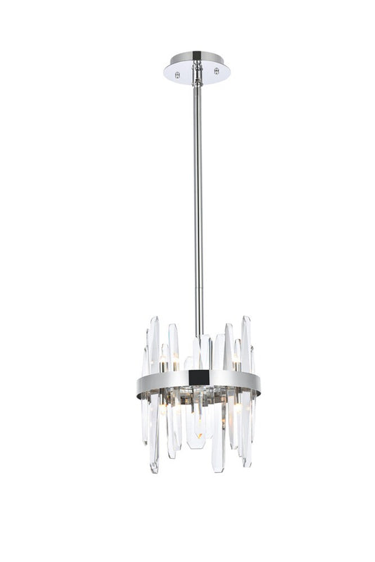 Elegant Furniture & Lighting - Serena 10 inch crystal round pendant in chrome - 2200D10C veiw 1