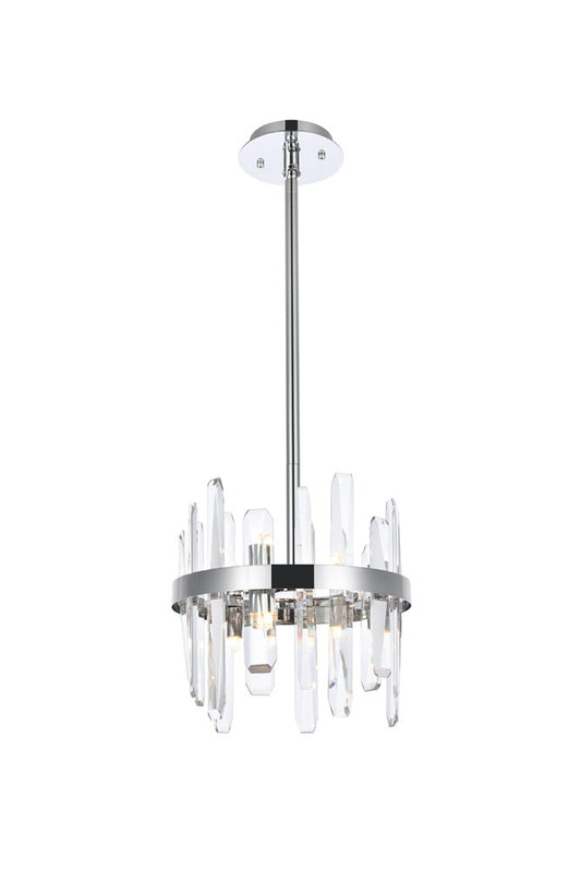 Elegant Furniture & Lighting - Serena 12 inch crystal round pendant in chrome - 2200D12C veiw 1