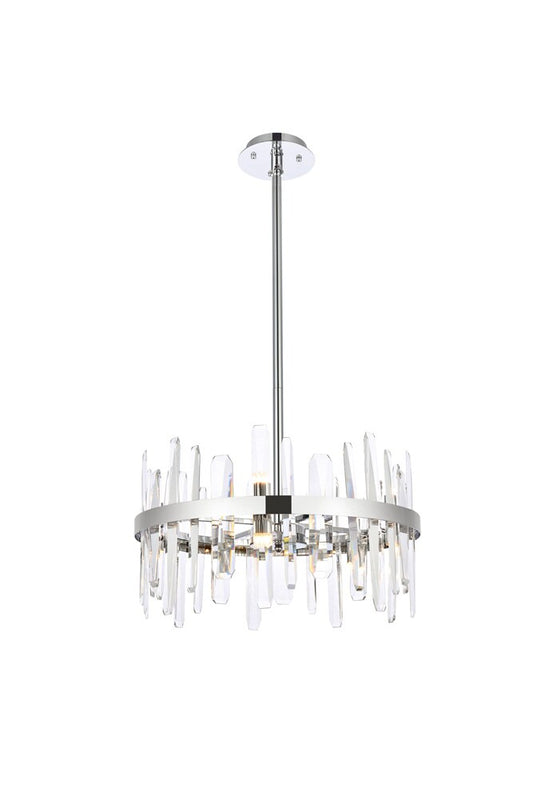 Elegant Furniture & Lighting - Serena 20 inch crystal round pendant in chrome - 2200D20C veiw 1