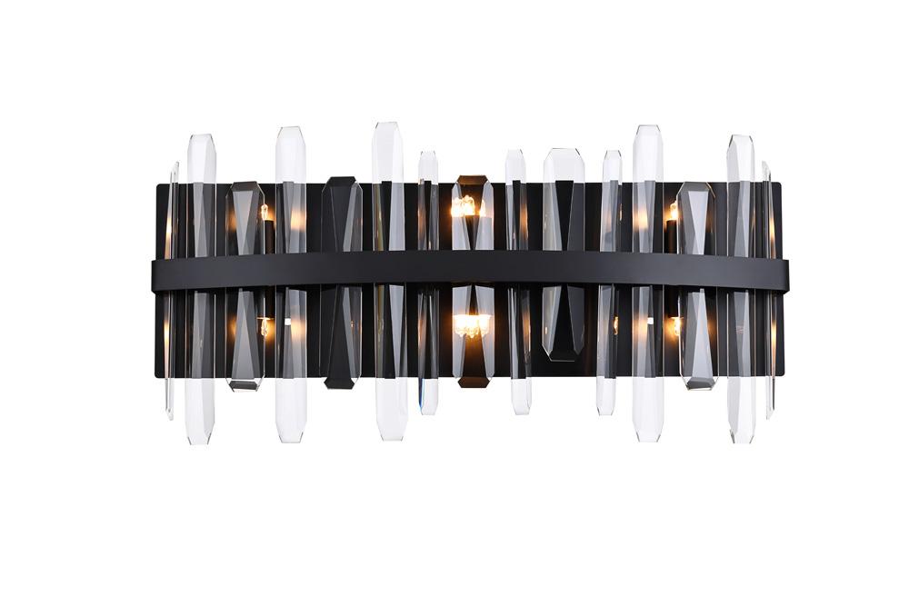 Elegant Furniture & Lighting - Serena 24 inch crystal bath sconce in black - 2200W24BK veiw 1