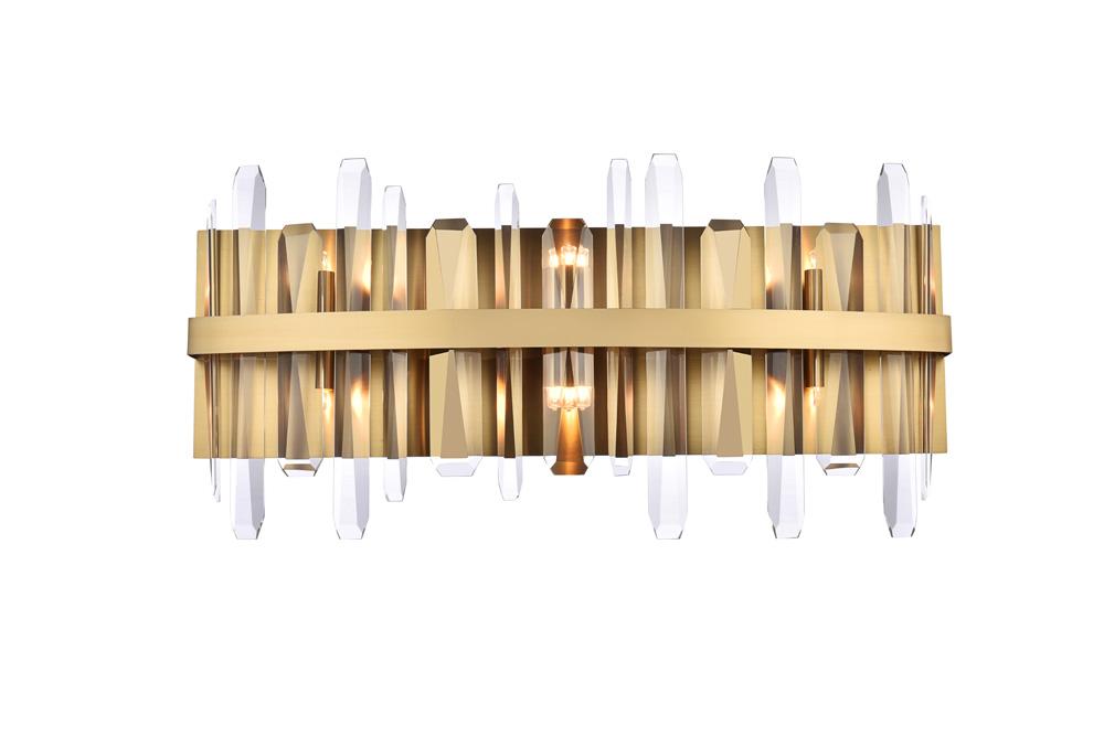 Elegant Furniture & Lighting - Serena 24 inch crystal bath sconce in satin gold - 2200W24SG veiw 1