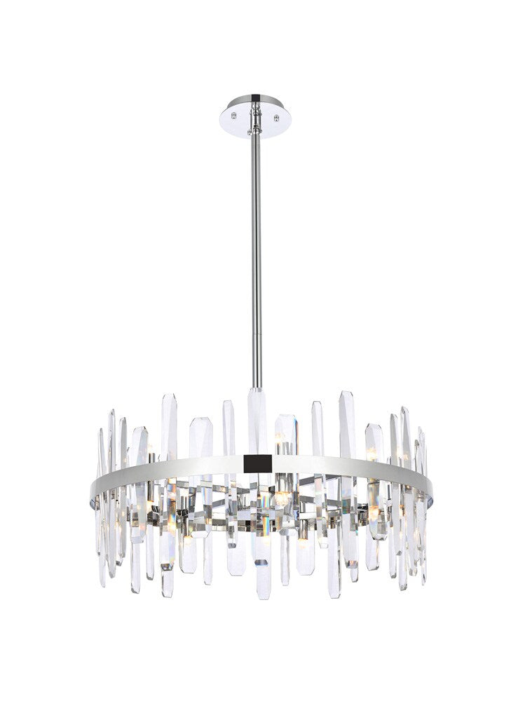 Elegant Furniture & Lighting - Serena 25 inch crystal round pendant in chrome - 2200D25C veiw 1