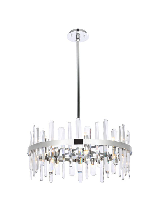 Elegant Furniture & Lighting - Serena 25 inch crystal round pendant in chrome - 2200D25C veiw 1