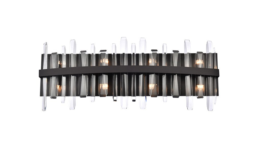 Elegant Furniture & Lighting - Serena 30 inch crystal bath sconce in black - 2200W30BK veiw 1
