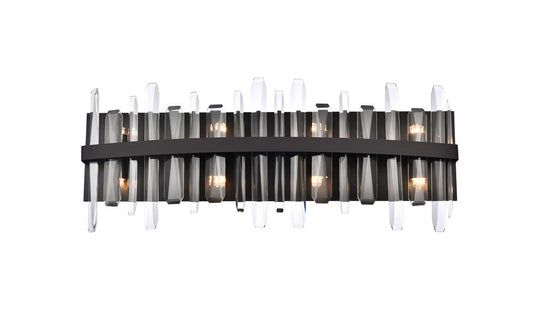 Elegant Furniture & Lighting - Serena 30 inch crystal bath sconce in black - 2200W30BK veiw 1