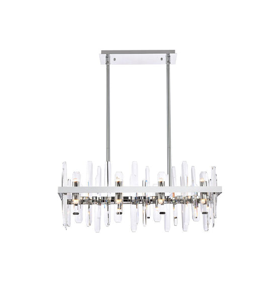 Elegant Furniture & Lighting - Serena 30 inch crystal rectangle chandelier in chrome - 2200G30C veiw 1