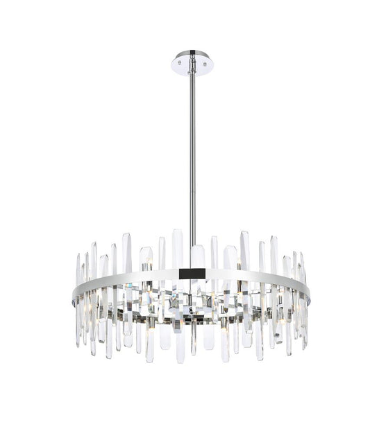 Elegant Furniture & Lighting - Serena 32 inch crystal round chandelier in chrome - 2200D32C veiw 1