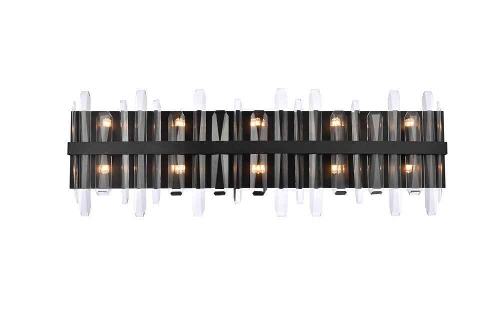 Elegant Furniture & Lighting - Serena 36 inch crystal bath sconce in black - 2200W36BK veiw 1
