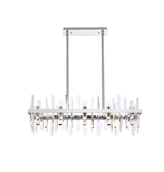 Elegant Furniture & Lighting - Serena 36 inch crystal rectangle chandelier in chrome - 2200G36C veiw 1