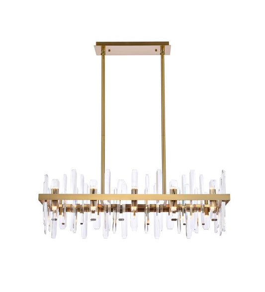 Elegant Furniture & Lighting - Serena 36 inch crystal rectangle chandelier in satin gold - 2200G36SG veiw 1