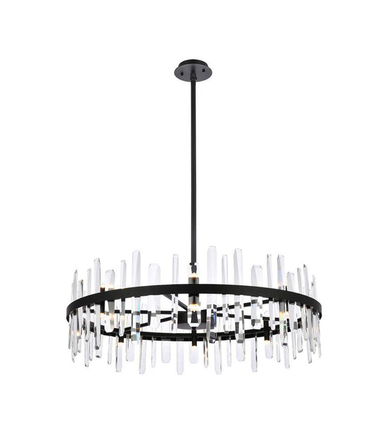 Elegant Furniture & Lighting - Serena 36 inch crystal round chandelier in black - 2200D36BK veiw 1