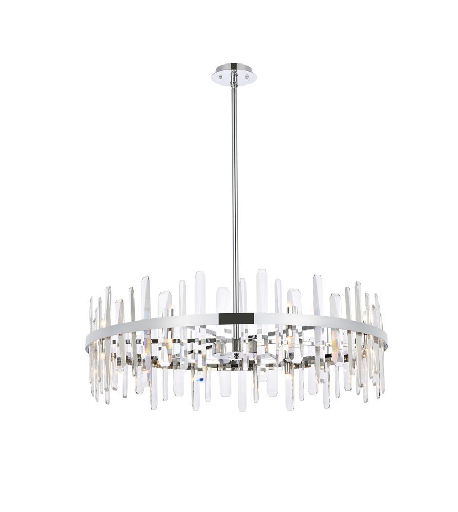 Elegant Furniture & Lighting - Serena 36 inch crystal round chandelier in chrome - 2200D36C veiw 1