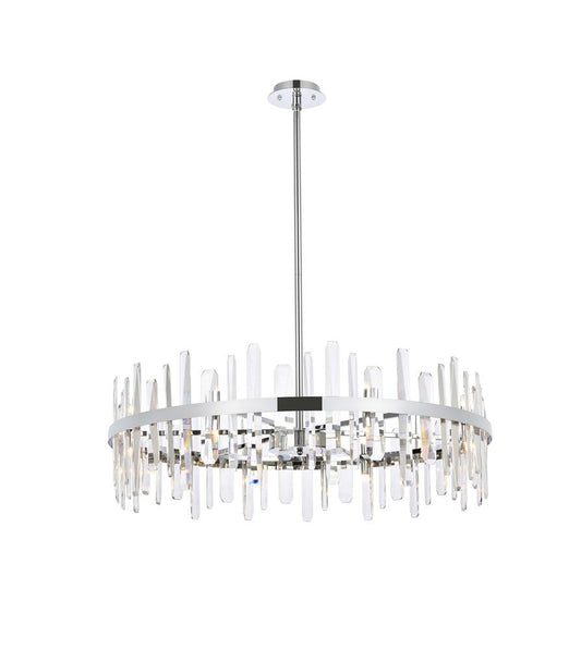 Elegant Furniture & Lighting - Serena 36 inch crystal round chandelier in chrome - 2200D36C veiw 1