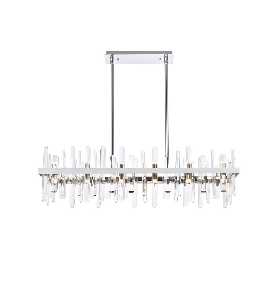 Elegant Furniture & Lighting - Serena 42 inch crystal rectangle chandelier in chrome - 2200G42C veiw 1
