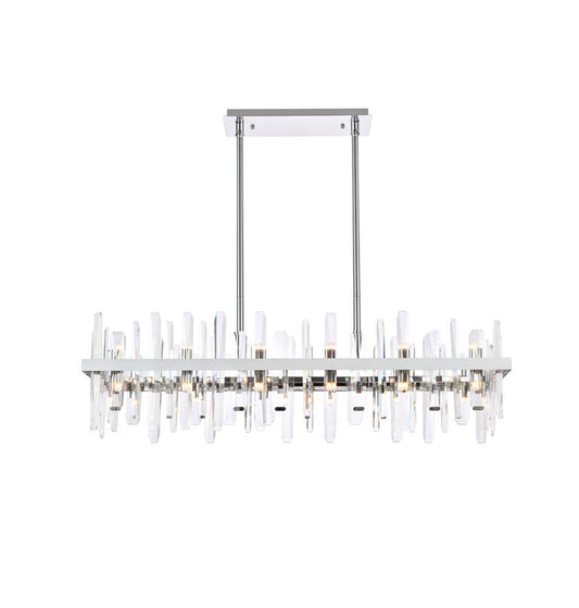 Elegant Furniture & Lighting - Serena 42 inch crystal rectangle chandelier in chrome - 2200G42C veiw 1