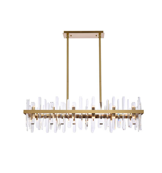 Elegant Furniture & Lighting - Serena 42 inch crystal rectangle chandelier in satin gold - 2200G42SG veiw 1