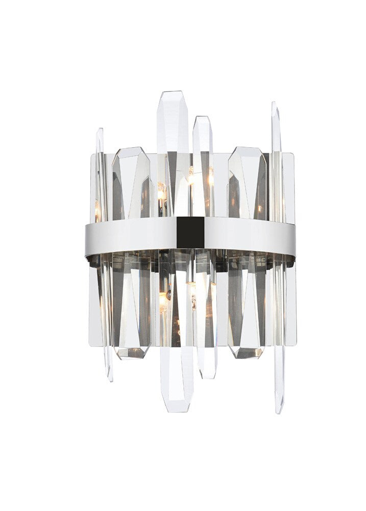 Elegant Furniture & Lighting - Serena 8 inch crystal bath sconce in chrome - 2200W8C veiw 1