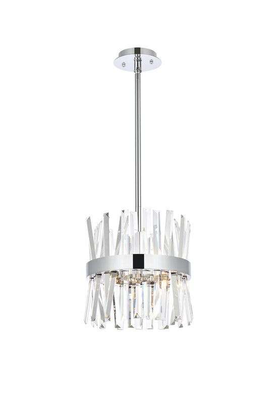 Elegant Furniture & Lighting - Serephina 12 inch crystal round pendant light in chrome - 6200D12C veiw 1