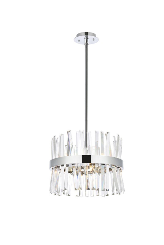 Elegant Furniture & Lighting - Serephina 16 inch crystal round pendant light in chrome - 6200D16C veiw 1