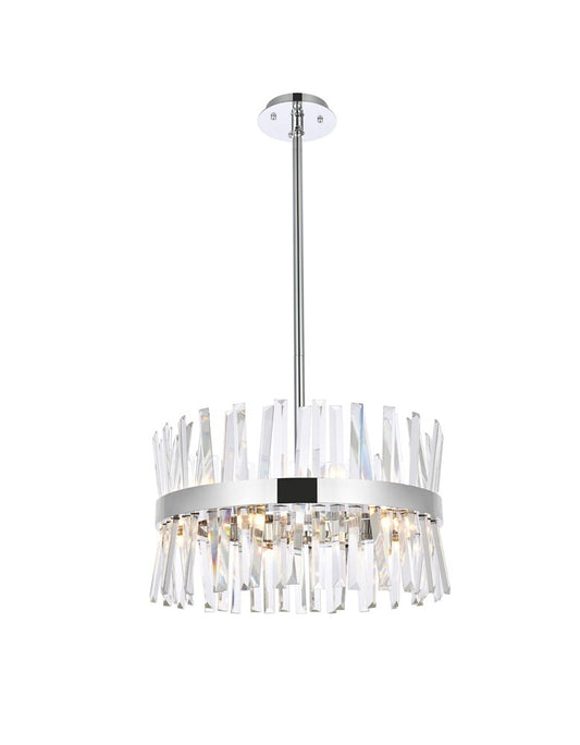 Elegant Furniture & Lighting - Serephina 20 inch crystal round pendant light in chrome - 6200D20C veiw 1