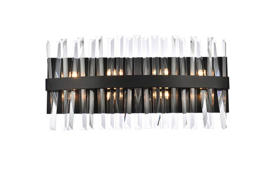 Elegant Furniture & Lighting - Serephina 24 inch crystal bath sconce in black - 6200W24BK veiw 1
