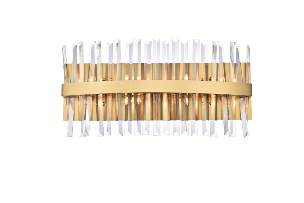 Elegant Furniture & Lighting - Serephina 24 inch crystal bath sconce in satin gold - 6200W24SG veiw 1