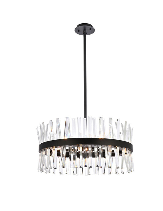Elegant Furniture & Lighting - Serephina 25 inch crystal round pendant light in black - 6200D25BK veiw 1