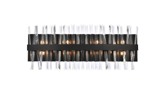 Elegant Furniture & Lighting - Serephina 30 inch crystal bath sconce in black - 6200W30BK veiw 1