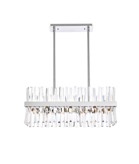 Elegant Furniture & Lighting - Serephina 30 inch crystal rectangle chandelier light in chrome - 6200G30C veiw 1