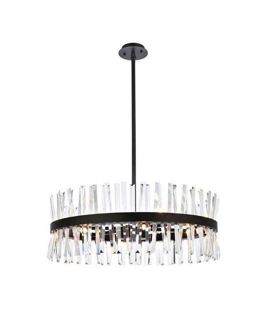 Elegant Furniture & Lighting - Serephina 32 inch crystal round chandelier light in black - 6200D32BK veiw 1