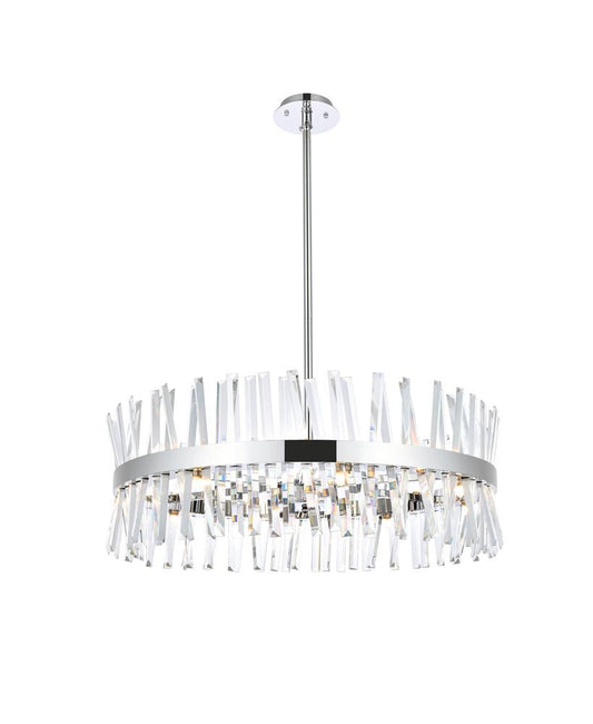 Elegant Furniture & Lighting - Serephina 32 inch crystal round chandelier light in chrome - 6200D32C veiw 1