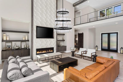 Elegant Furniture & Lighting - Serephina 36 inch 3 tiers crystal round chandelier light in black - 6200G36L3BK veiw 2