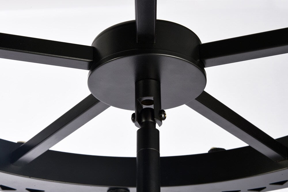 Elegant Furniture & Lighting - Serephina 36 inch 3 tiers crystal round chandelier light in black - 6200G36L3BK veiw 5