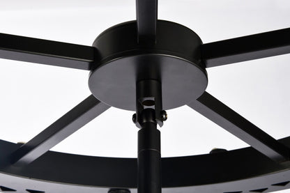 Elegant Furniture & Lighting - Serephina 36 inch 3 tiers crystal round chandelier light in black - 6200G36L3BK veiw 5