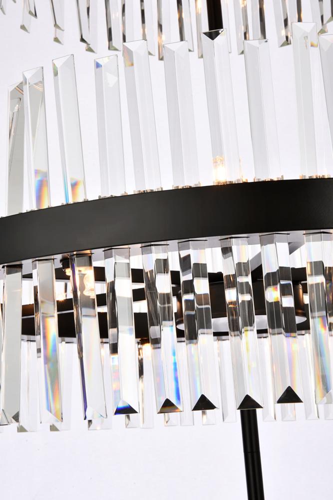 Elegant Furniture & Lighting - Serephina 36 inch 3 tiers crystal round chandelier light in black - 6200G36L3BK veiw 6