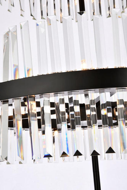 Elegant Furniture & Lighting - Serephina 36 inch 3 tiers crystal round chandelier light in black - 6200G36L3BK veiw 6
