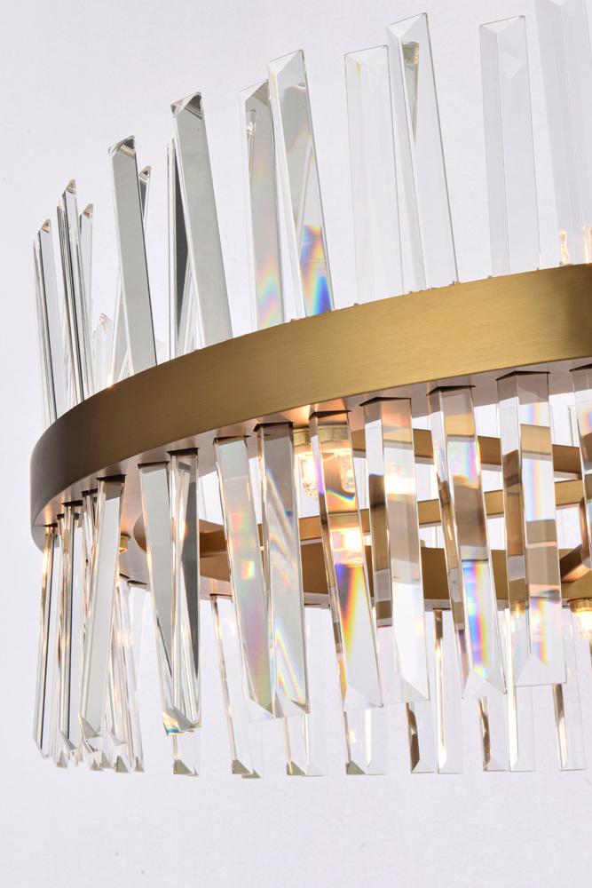 Elegant Furniture & Lighting - Serephina 36 inch 3 tiers crystal round chandelier light in satin gold - 6200G36L3SG veiw 4