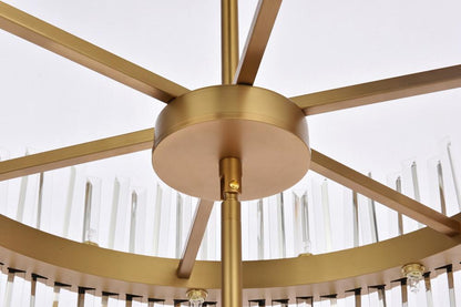 Elegant Furniture & Lighting - Serephina 36 inch 3 tiers crystal round chandelier light in satin gold - 6200G36L3SG veiw 5