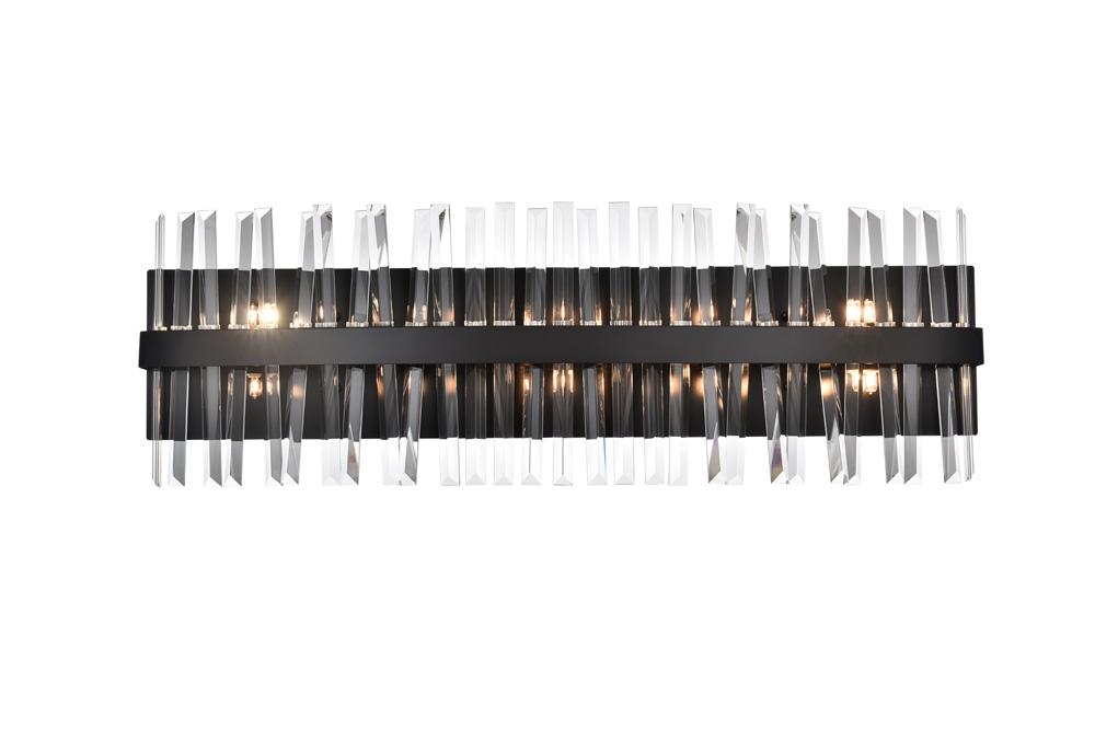 Elegant Furniture & Lighting - Serephina 36 inch crystal bath sconce in black - 6200W36BK veiw 1