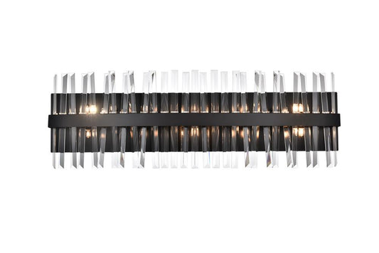 Elegant Furniture & Lighting - Serephina 36 inch crystal bath sconce in black - 6200W36BK veiw 1