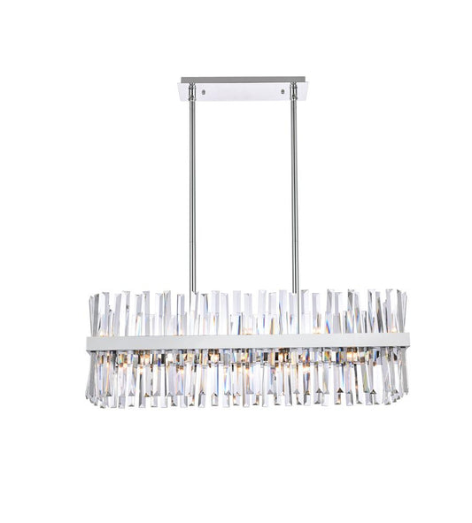 Elegant Furniture & Lighting - Serephina 36 inch crystal rectangle chandelier light in chrome - 6200G36C veiw 1