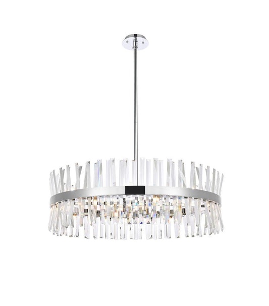 Elegant Furniture & Lighting - Serephina 36 inch crystal round chandelier light in chrome - 6200D36C veiw 1