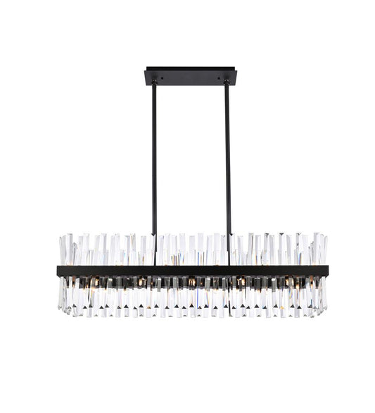Elegant Furniture & Lighting - Serephina 42 inch crystal rectangle chandelier light in black - 6200G42BK veiw 1
