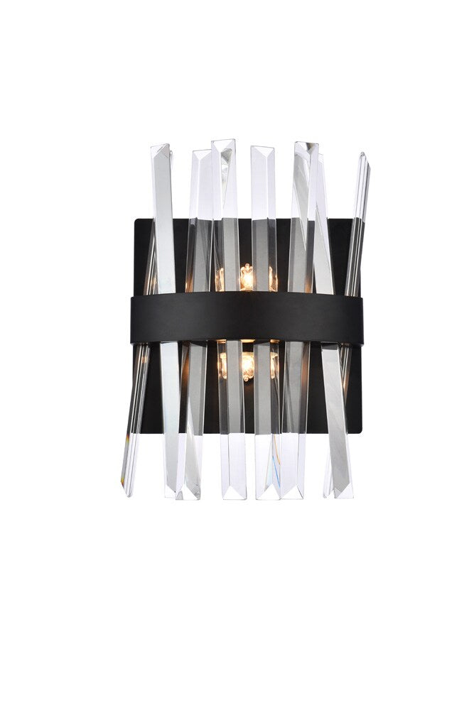 Elegant Furniture & Lighting - Serephina 8 inch crystal bath sconce in black - 6200W8BK veiw 1
