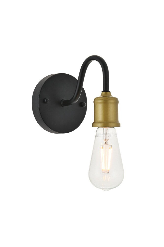 Elegant Furniture & Lighting - Serif 1 light brass and black Wall Sconce - LD4028W5BRB veiw 1